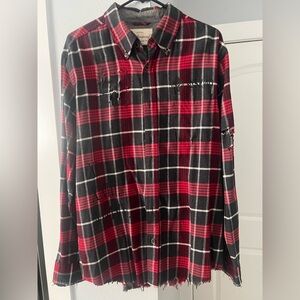 Custom distressed flannel